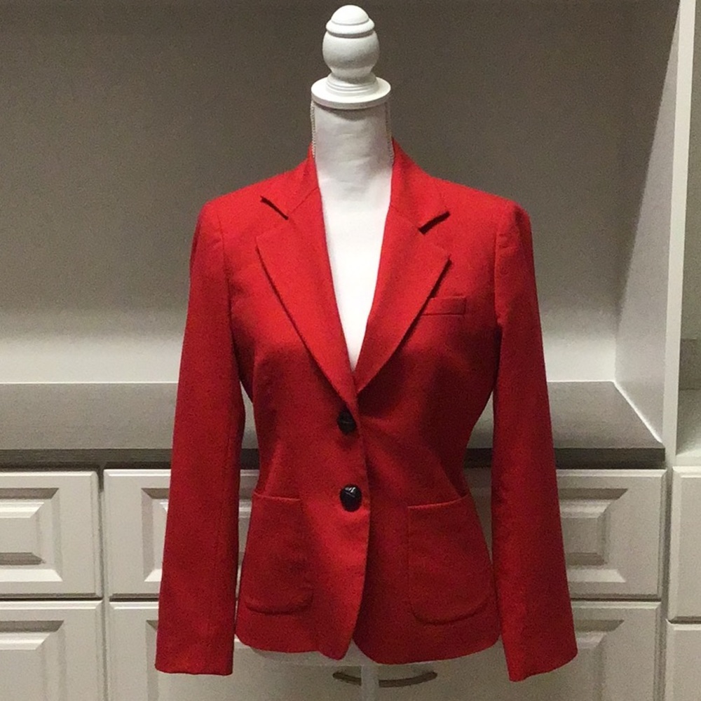 Red J Crew Hacking Blazer - Size 4